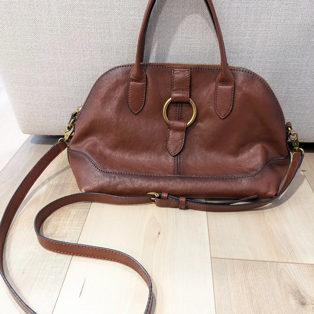 Frye Ring Dome Leather Satchel Bag - Picture 13 of 14